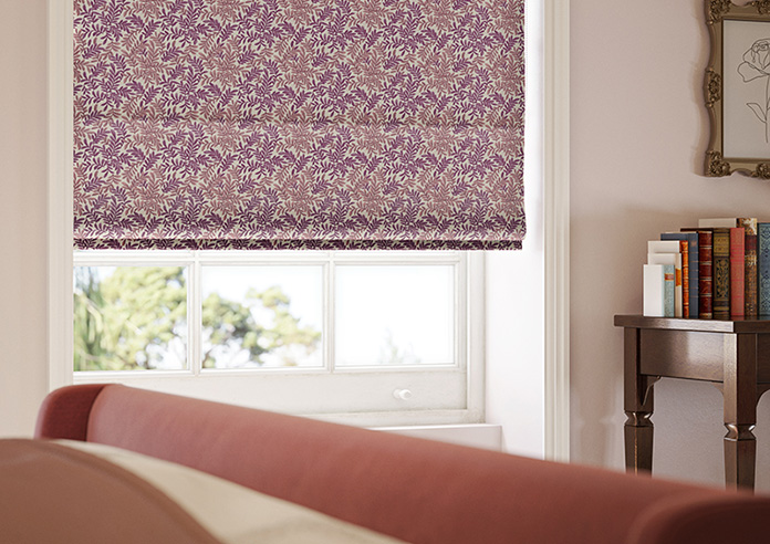 Leaf Vine, Claret - Roman Blind - Image 5